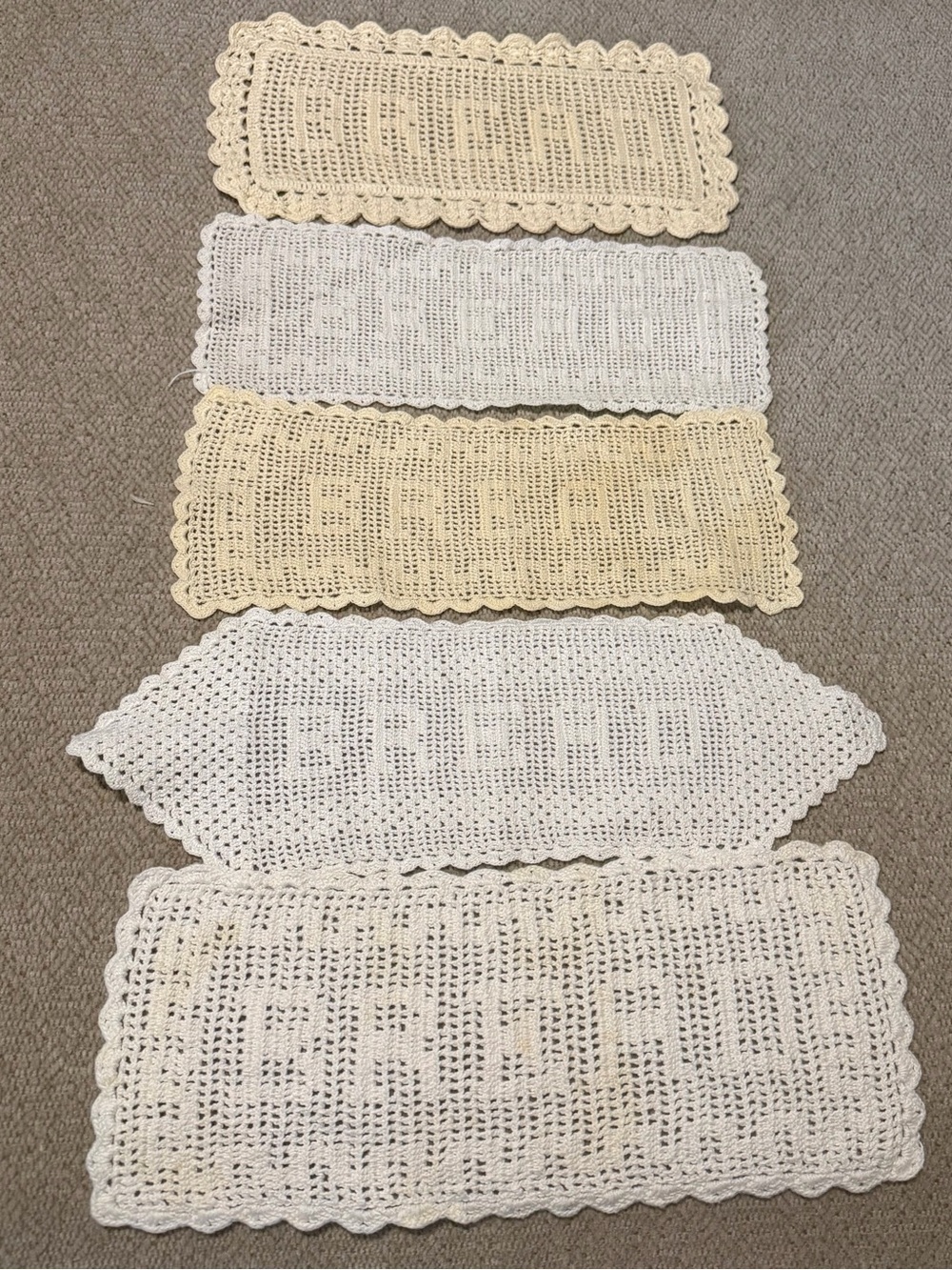 Set of 5 Handmade Crochet Bread Doilies